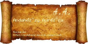 Andaházy Auróra névjegykártya